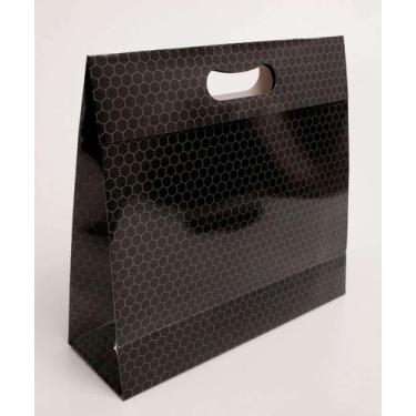 Imagem de Embalagem Presente Sacola Estampa Geométrica Marisa-68165, UN, Preto