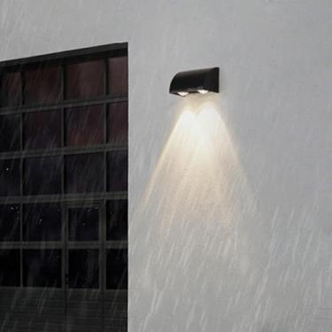 Imagem de Lâmpadas de parede LED para exterior IP65 à prova d'água iluminação de parede de alumínio moderno preto metal lâmpada de parede holofotes interior/exterior para pátio corredor jardins escadas (luz