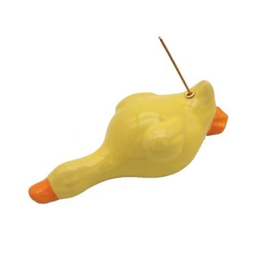 Imagem de Porta-incenso de pato bonito de cerâmica – suporte de incenso para decoração de mesa de casa, presentes de meditação e ioga, suporte para queimador de incenso para mulheres e homens – pato