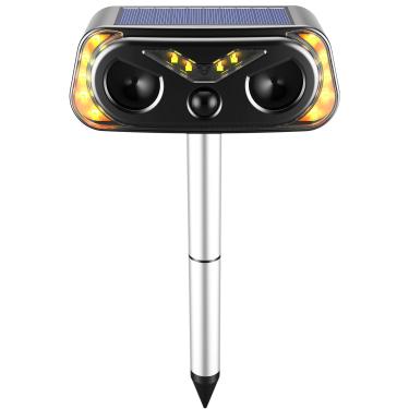 Imagem de Repelente solar ultrassônico de animais ao ar livre, 1 pacote com repelente de gatos ao ar livre com detecção de movimento, coelho para quintal, jardim, fazenda, coelho, esquilo, veado, guaxinim