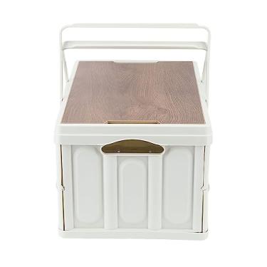 Imagem de Phefop Caixa de Acampamento, Caixa de Armazenamento Portátil, de Piquenique à Prova d'água para Atividades de Acampamento e Ao Ar Livre Com Tampa de Madeira Removível (#11)