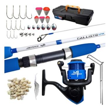 Imagem de Kit de Pesca Completo Vara 2 Partes - Molinete JP250, Isca Artificial, Anzóis e Acessórios