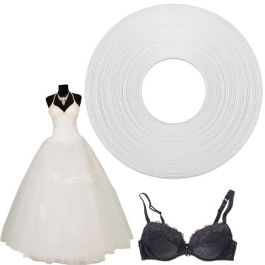Imagem de YBEATY Espartilho para costura de 25 metros para costura de poliéster branco através de plástico de baixa densidade para espartilhos, toucas de vestido de casamento, lingerie, decoração de festa