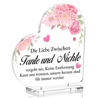 Imagem de Aunt Gifts from Niece, Love Between Aunt and Niece Placa de coração de acrílico presentes para tias Natal aniversário Natal Natal