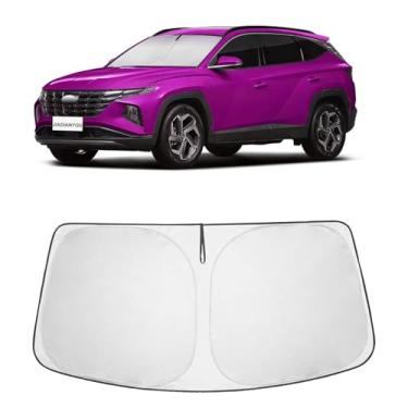 Imagem de Para Hyundai Tucson Para-brisas Para-brisas - Capa de Para-brisa Dobrável Tucson 2022 2023 2024 2025 Acessórios Protegem o Carro de Raios Solares Sobrepostos Pára-sol Janela Reflexiva UV