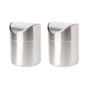 Imagem de Mini lixeira com tampa - lixeira compacta para escritório e banheiro, design elegante e econômico para uso doméstico ou escritório (