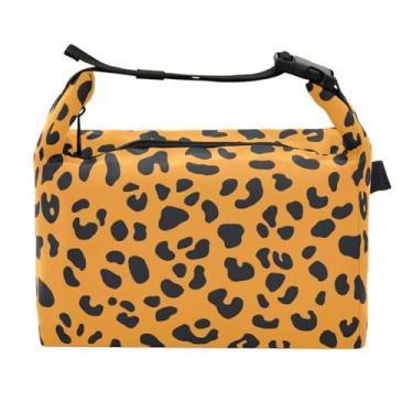 Imagem de STAYTOP Lancheira com estampa de leopardo laranja com fivela de alça, lancheira isolada para meninos e meninas, lancheira térmica para trabalho escolar
