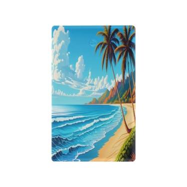 Imagem de Wassud Placa de cobertura para interruptor de luz, capa decorativa de praia tropical, placa de parede para tomadas elétricas, interruptor único, 11 x 6 cm