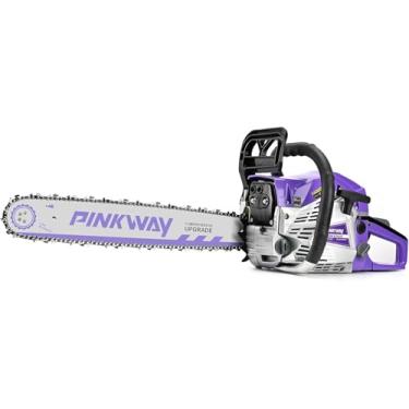 Imagem de Motosserras a gás 63cc Serras elétricas de barra de 50 cm, motosserra movida a gás 2 tempos mão gasolina movida a gasolina para cortar madeira, jardim, uso doméstico com kit de ferramentas (63ACG)