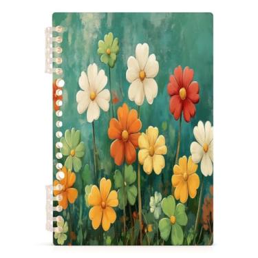 Imagem de Burbuja Caderno de flores de São Patrício, papel pautado universitário A5 com 60 folhas, fichário para escritório, 1 pacote