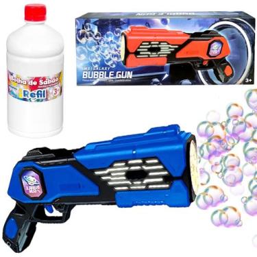Imagem de Pistola Brinquedo Infantil Bolhas de Sabão + Refil 1 Litro - Toy King,