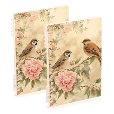 Imagem de Burbuja Cadernos com nome, papel pautado universitário A5 com 60 folhas, fichário para escritório, 2 unidades