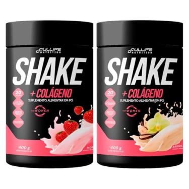 Imagem de Kit 2x Shake Zero Açucar Substituto de Refeição + Colágeno 400g (Baunilha e Morango)