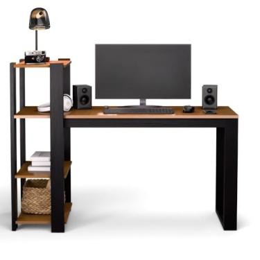 Imagem de Mesa Escrivaninha Para Home Office E Escritório Roma Com Prateleiras