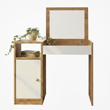 Imagem de Penteadeira Compacta Com Espelho Embutido — Um Design Aconchegante(NATURE/FF)