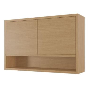 Imagem de Armário Aéreo De Cozinha 1,20m 2 Portas e Nicho 100% Mdf Cléo Madeirad