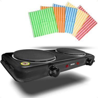 Imagem de Fogareiro Elétrico Portátil Cooktop 2 Bocas 2000W 220V Fogão Chapa Pre