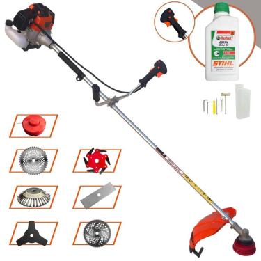 Imagem de Aparador de Grama Import Way IWRGM2T5X163 63cc 3HP Com Carretel + Facas 2 Pontas, 3 Pontas, 6 Pontas, 40 e 80 Dentes de Vídea e Escova + Óleo Stihl