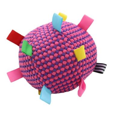 Imagem de HEEPDD Brinquedo para Puxar Cachorro, Brinquedo Interativo de Pelúcia Com Sino Dentro para Brincadeiras, Jogos de Busca e Perseguição, Cores Brilhantes e Fitas Divertidas para Cães (Rosa Vermelha)