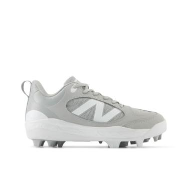 Imagem de New Balance Tênis de beisebol unissex infantil Fresh Foam 3000 V7 de borracha moldada, Raincloud/branco, 18