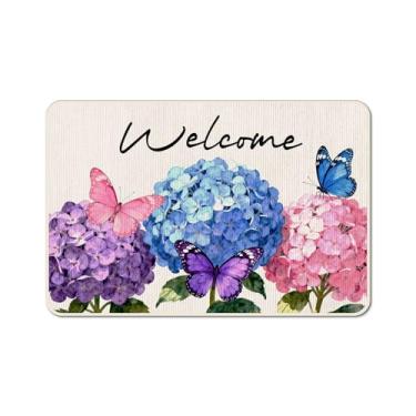 Imagem de kaiwern Tapete de cozinha floral de primavera, tapete de cozinha antiderrapante para casa de fazenda moderna, tapete de cozinha colorido primavera verão decoração de casa tapete decoração interna (A)