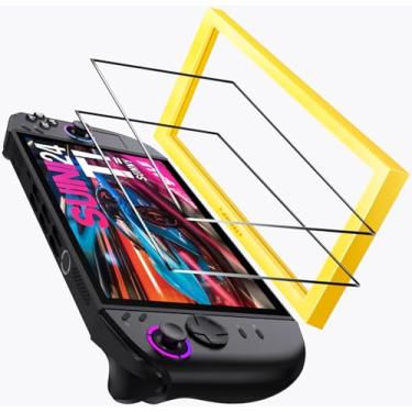 Imagem de ivoler Pacote com 2 protetores de tela para Lenovo Legion Go Gen 2 8,8'' portátil 2025 com moldura de alinhamento, vidro temperado, cobertura total de 22,4 cm, Ultra HD transparente, antiarranhões