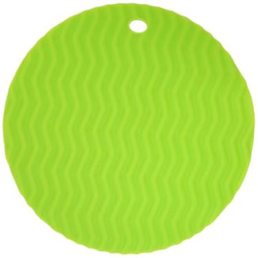 Imagem de Tapete de silicone para micro-ondas 17 x 17 cm, resistente ao calor, antiderrapante, protetor de cozinha quadrado para pratos, tigelas e verde