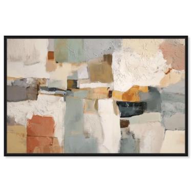 Imagem de Color Field Intersect I Impressão em tela Boho Wall Decor por Art Remedy, moldura preta, 76 x 50 cm