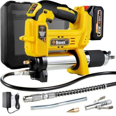 Imagem de Pistola de graxa sem fio Bravex 12.000 PSI, mangueira de 102 cm