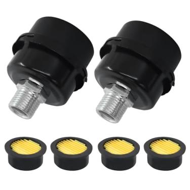 Imagem de Kemcatui 2 silenciadores de compressor de ar, silenciador de filtro de entrada de rosca de 1/2 polegada, filtro silenciador de compressor de ar de 20 mm para geradores e sopradores