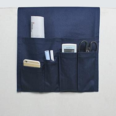 Imagem de BAGASI Organizador de apoio de braço de sofá, suporte de controle remoto para poltrona reclinável, poltrona, poltrona, poltrona, poltrona, poltrona, com 5 bolsos para revistas, tablets, telefones e TV