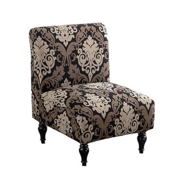 Imagem de HZDHCLH Capa para cadeira de chinelo sem braços, elástica, elastano, protetor de móveis removível com fundo elástico, lavável na máquina para sala de estar, sala de jantar, hotel