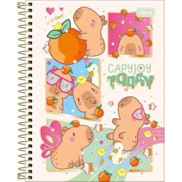 Imagem de Caderno Capyclub Capivara ESPIRAL Colegial TILIBRA - 10M 120 Folhas (Bege)