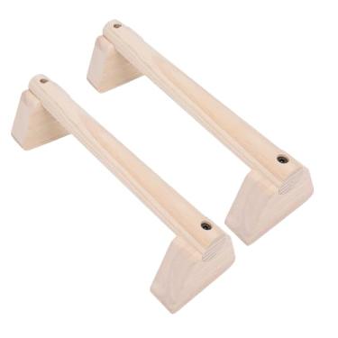 Imagem de SUNGOOYUE Barras de Calistenia de Madeira, Barras Push Up Ajustáveis ​​com Almofadas Antiderrapantes para Treino Em Casa, Mergulhos de Pino, Treinamento de Equilíbrio, Exercícios de (30cm)