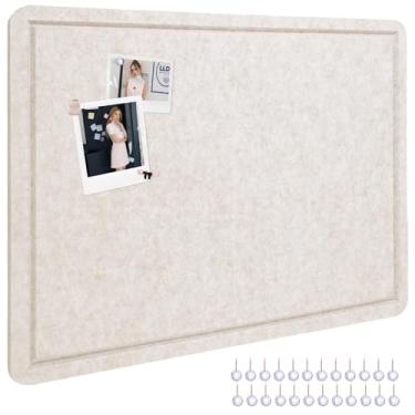 Imagem de Thboxes Quadro de avisos, quadro de cortiça dobrável de 91 cm x 61 cm, com 35 pinos, quadros de feltro decorativos para fotos, para paredes, escritório, escola, sala de aula, casa, quarto - aveia