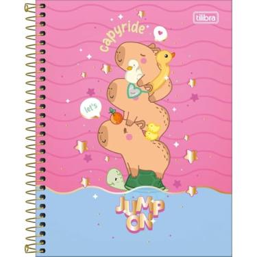 Imagem de Caderno Capyclub Capivara ESPIRAL Colegial TILIBRA - 10M 120 Folhas (Rosa)