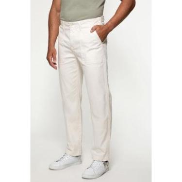 Imagem de Calça Sarja Reta Espinha de Peixe Bege-Masculino