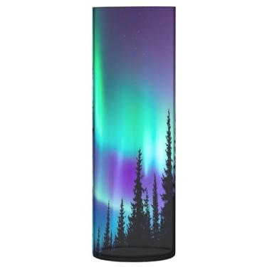 Imagem de CEBUGI Vaso de flores de fundo Aurora 10 x 30 cm, vaso cilíndrico para flores, vaso transparente inquebrável para decoração de casa de festa de casamento