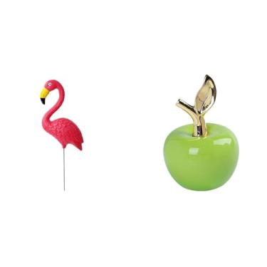 Imagem de Whtkoph Escultura de Flamingo para Jardim de Fadas E Figura de Cerâmica, Ornamento Artístico para Decoração de Natal, Escritório E Café.