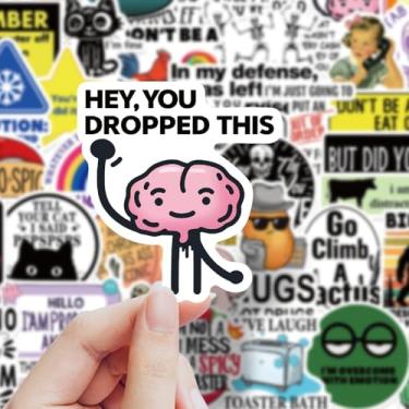 Imagem de 50 peças de adesivos de piada divertida com acabamento brilhante, adequado para laptops, garrafas de água, malas, capacetes, motocicletas, guitarras, presentes de férias, recompensas, adesivos de capa