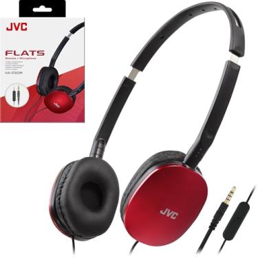 Imagem de JVC Fones de ouvido supra-auriculares planos com fio - design plano dobrável - Driver de 30 mm para som potente - Almofadas auriculares macias para conforto - Faixa de cabeça de aço - leve e portátil