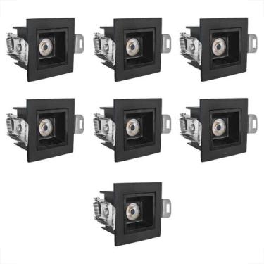 Imagem de 7 Mini Spot Downlight Led Embutido Quadrado 3000k Bet54 - Bet54kit7, P