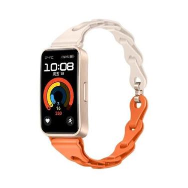 Imagem de Pulseira De Silicone Colorida Para Huawei Band 10 9 8, Correia De Borr
