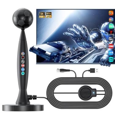 Imagem de Antena de TV para Smart TV, alcance de mais de 2200 milhas, antena interna/externa para canais locais