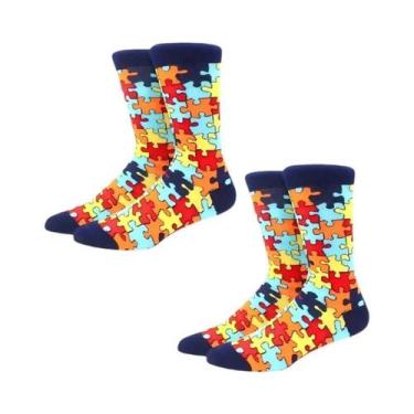 Imagem de Meias Masculinas De Cano Médio Respiráveis E Confortáveis Com Padrão D