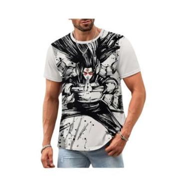 Imagem de Camiseta Masculina Oversized Naruto Anime Japonês Estampa 3D Casual Ma