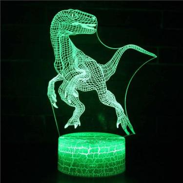 Imagem de Luz noturna, desenho animado 3D, dinossauro, quarto, luz atmosférica -