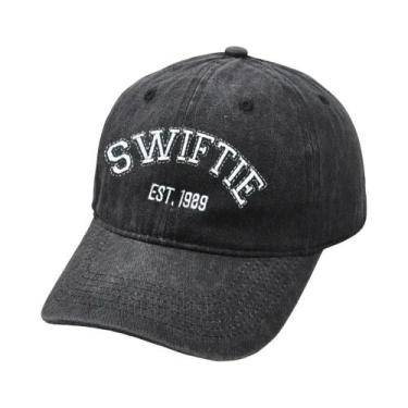 Imagem de Boné De Beisebol Feminino Ajustável Estilo Retrô Lavado Com Bordado Ta