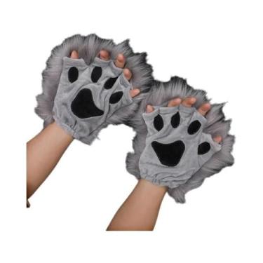 Imagem de Luvas De Inverno Femininas Quentes De Pelo Sintético Sem Dedos Com Gar