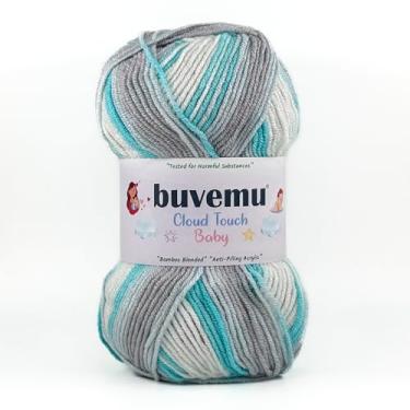 Imagem de Buvemu Cloud Touch Baby – Fio macio anti-bolinhas DK Weight para roupas de bebê, cobertores e crochê e tricô Amigurumi, 90% acrílico, 10% viscose derivado de bambu, 100 g / 260 jardas (nº 11, 1 pacote